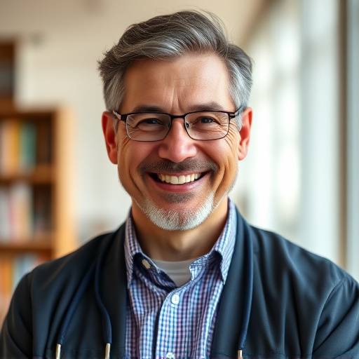 Professor sorrindo